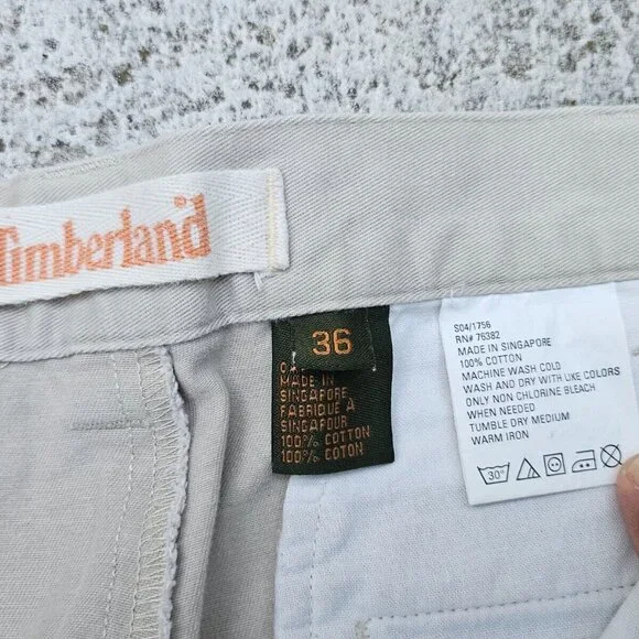 Timberland Men Shorts Bermuda Beige 100% Cotton Shorts Size 36 - Picture 5 of 8